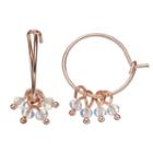 Lc Lauren Conrad Shaky Bead Nickel Free Hoop Earrings, Women's, Pink Other