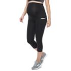 Maternity A:glow Full Belly Panel Seamed Capri Leggings, Women's, Size: Xs Maternity, Black