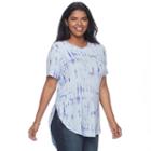 Juniors' Plus Size Mudd&reg; Tie Dye High-low Tee, Teens, Size: 3xl, Blue (navy)