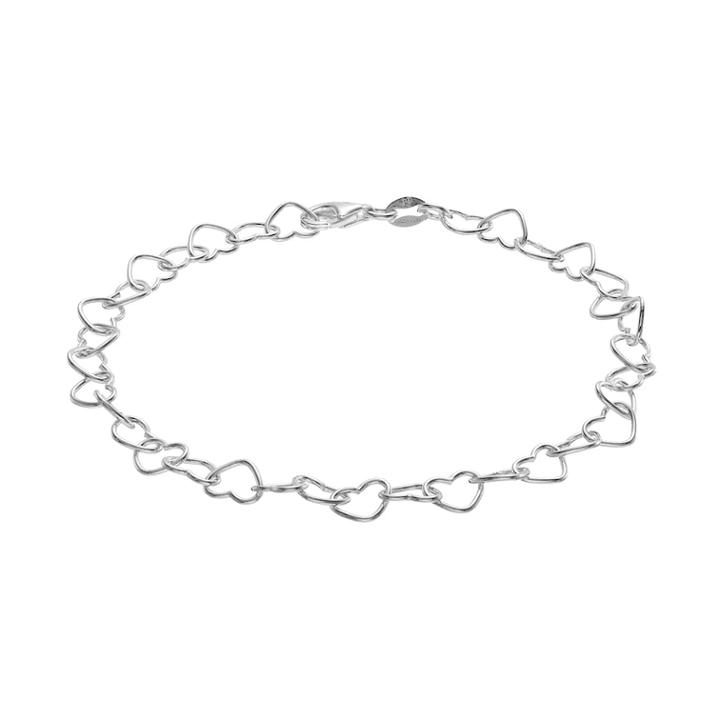 Primrose Sterling Silver Heart Link Bracelet, Women's, Size: 8, Grey