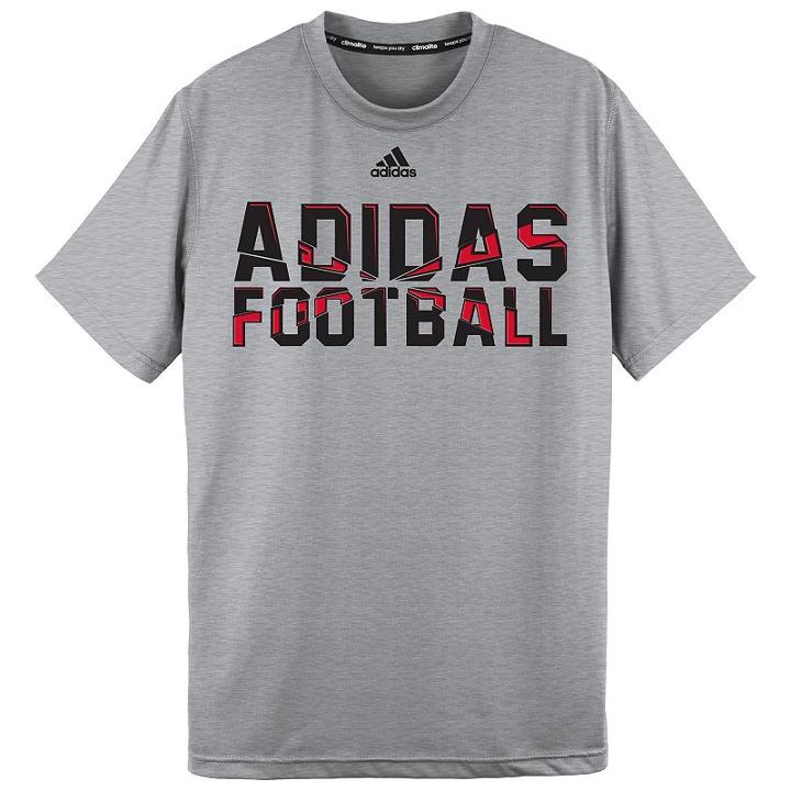 Boys 8-20 Adidas Football Tee, Boy's, Size: Small, Grey