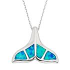 Lab-created Blue Opal Sterling Silver Whale Tail Pendant Necklace, Women's, Size: 18