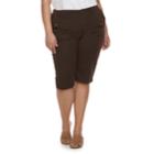 Plus Size Sonoma Goods For Life&trade; Ultra Breathable Poplin Skimmer Shorts, Women's, Size: 24 W, Dark Brown