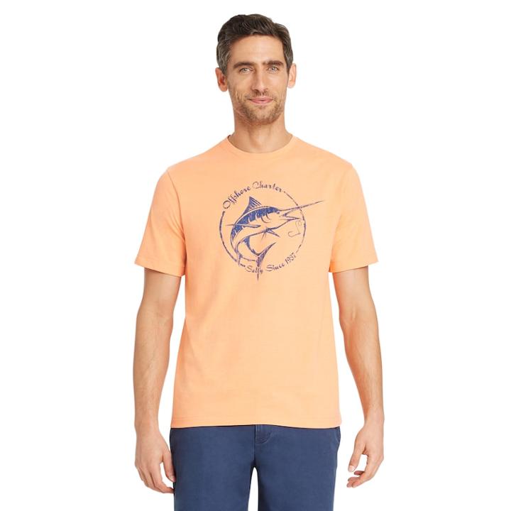 Men's Izod Nautical Graphic Tee, Size: Medium, Drk Orange