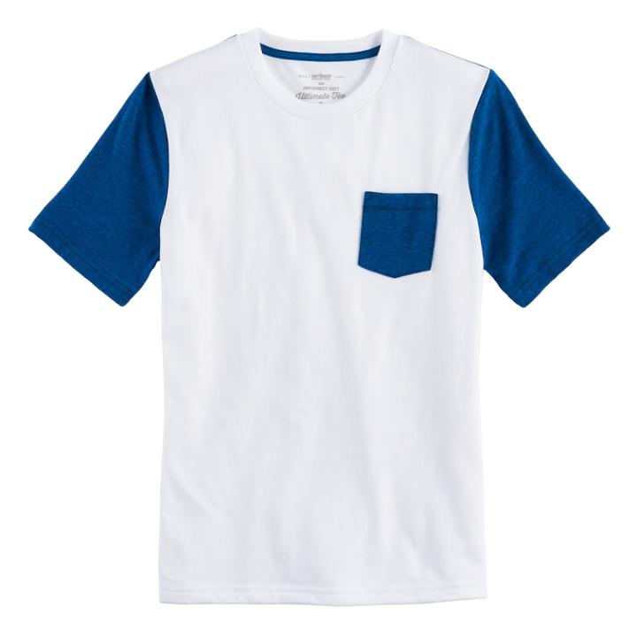 Boys 8-20 Urban Pipeline&reg; Ultimate Colorblock Pocket Tee, Size: Medium, White