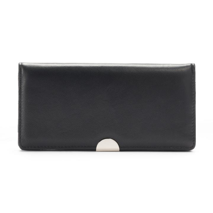 Apt. 9&reg; Lambskin Leather Rfid-blocking Slim Clutch, Women's, Black