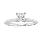 Diamonore Princess-cut Simulated Diamond Solitaire Engagement Ring In Sterling Silver (1/2 Ct. T.w.), Women's, Size: 8, White