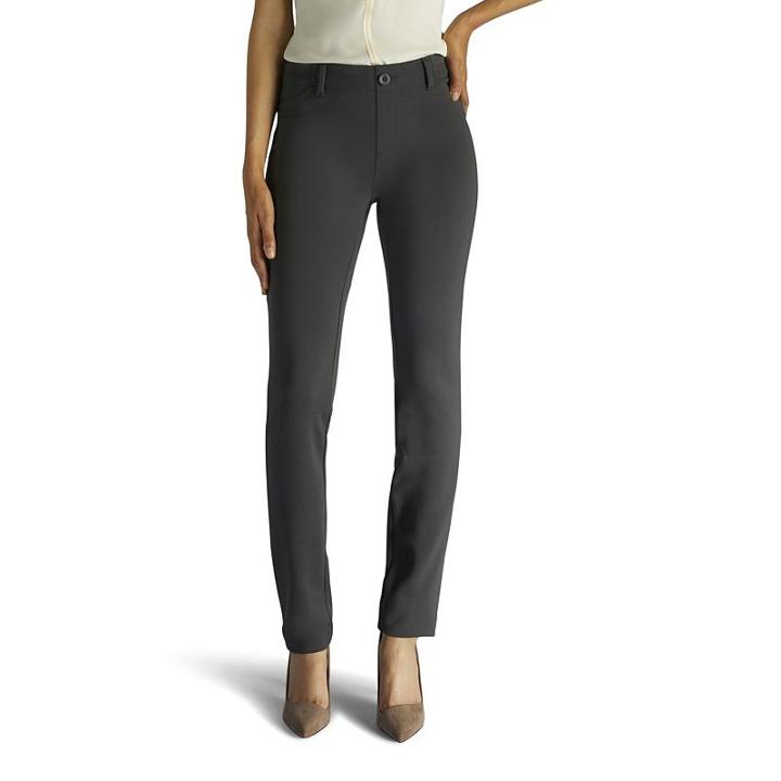 Women's Lee Motion Power Hours Ponte Dress Pants, Size: 18 Avg/reg, Grey (charcoal)