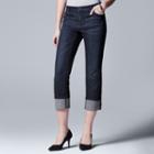 Women's Simply Vera Vera Wang Cuffed Capri Jeans, Size: 2, Med Blue