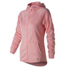 Women's New Balance Core Fleece Full Zip Hoodie, Size: Medium, Pink