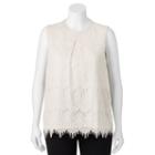 Juniors' Plus Size Heartsoul Lace Overlay Tank, Girl's, Size: 2xl, Lt Beige