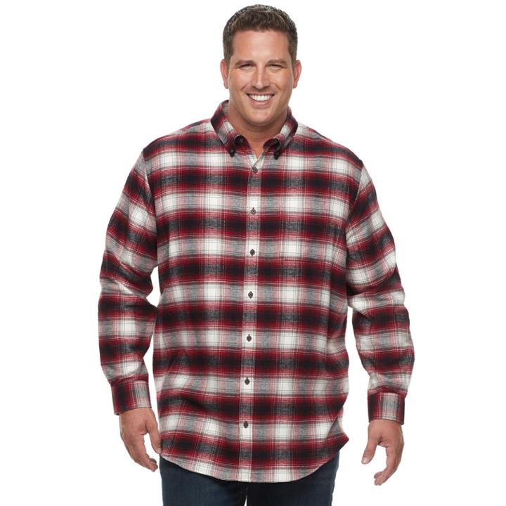 Big & Tall Croft & Barrow&reg; True Comfort Classic-fit Flannel Button-down Shirt, Men's, Size: 3xl Tall, Brt Red