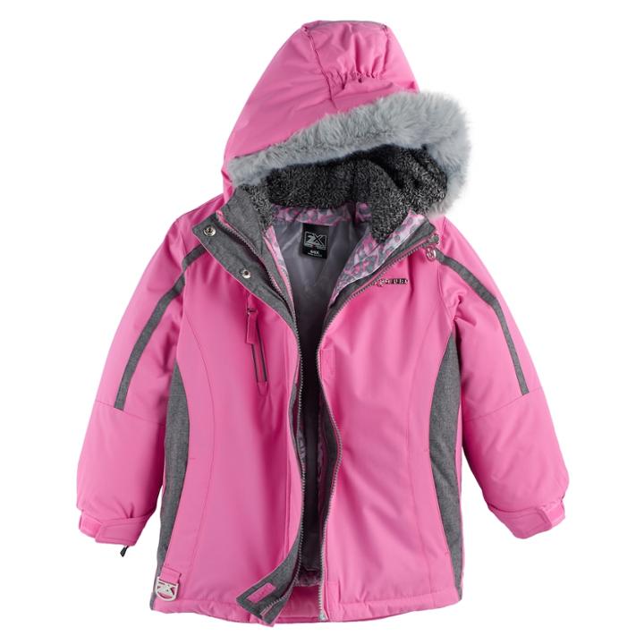 Girls 4-6x Zeroxposur Heavyweight 3-in-1 Kiara Systems Jacket, Size: 6-6x, Pink Ovrfl