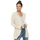 Juniors' Mudd&reg; Ribbed Hooded Cardigan, Teens, Size: Xs, White