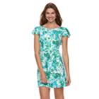 Petite Suite 7 Floral Ruffle V-back Dress, Women's, Size: 10 Petite, Green