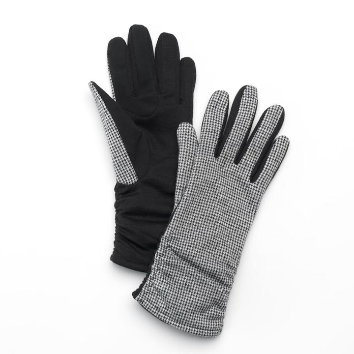 Apt. 9&reg; Women's Mini Houndstooth Gloves, Size: S-m, Silver