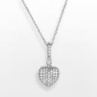 14k White Gold .3 T.w. Diamond Heart Pendant, Women's, Size: 18