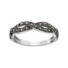 Silver Luxuries Marcasite Twist Ring, Women's, Size: 8, Grey