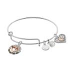 Love This Life Our Love Goes All The Way To The Moon & Back Bangle Bracelet, Women's, Silver