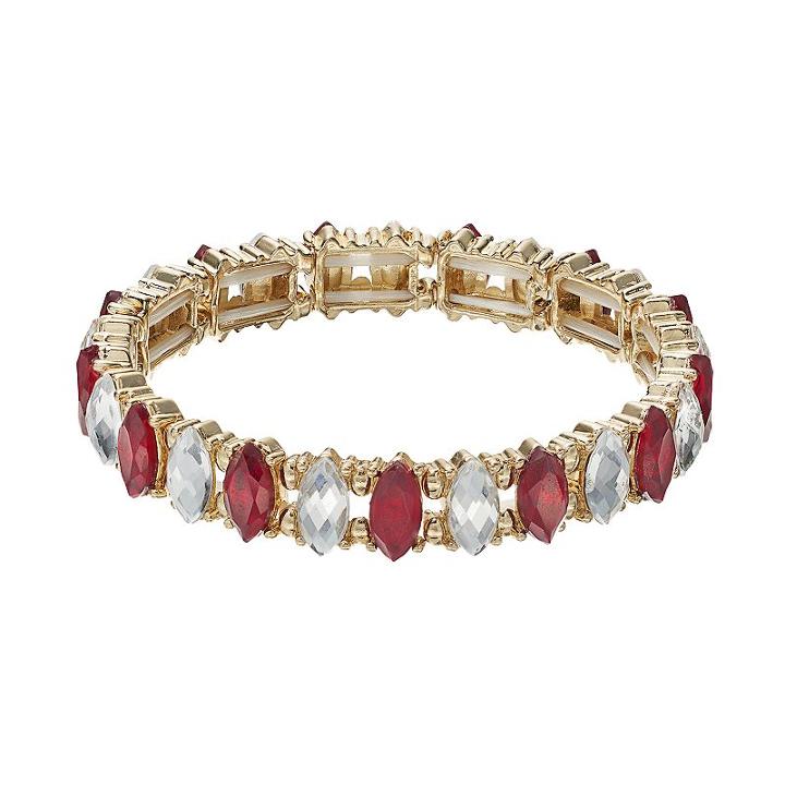 Lc Lauren Conrad Marquise Stone Stretch Bracelet, Women's, Red