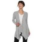 Women's Elle&trade; Cozy Draped Flyaway Cardigan, Size: Small, Light Grey