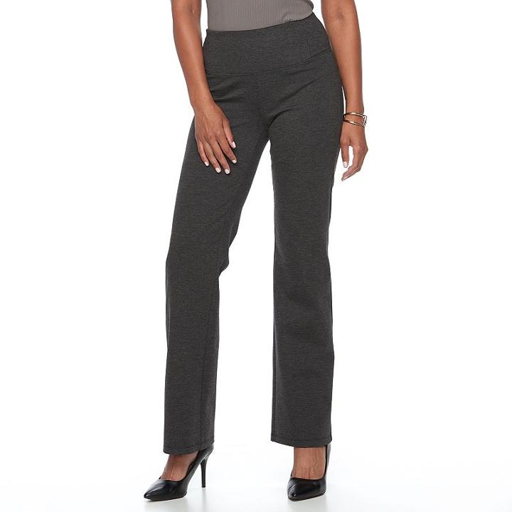 Women's Apt. 9&reg; Tummy Control Ponte Pull-on Pants, Size: Xxl, Grey