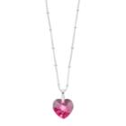 Brilliance Silver Plated Pink Heart Pendant With Swarovski Crystals, Women's