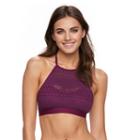 Women's Apt. 9&reg; Crochet High-neck Halter Bikini Top, Size: Large, Dark Red