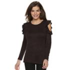 Women's Apt. 9&reg; Cold-shoulder Ruffle Top, Size: Xl, Red