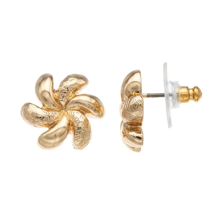 Napier Spiral Flower Nickel Free Stud Earrings, Women's, Gold