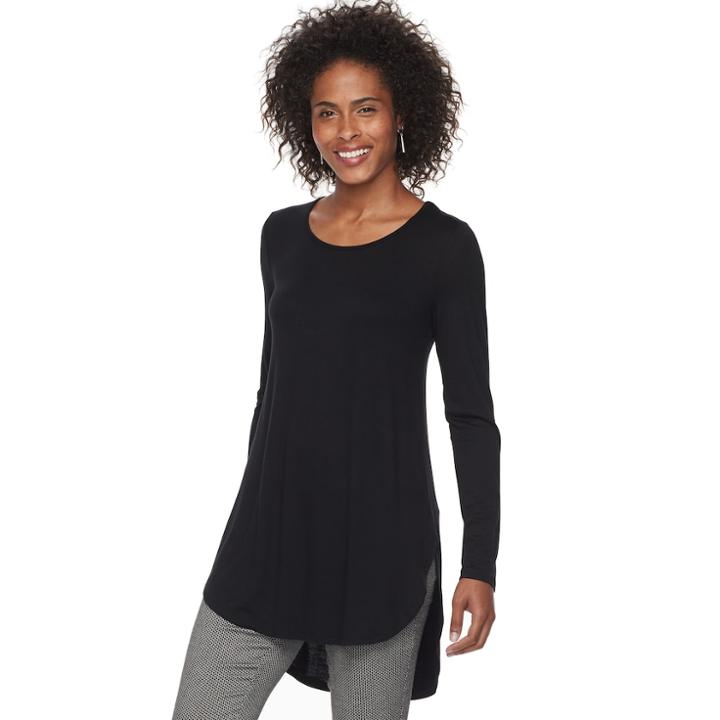 Women's Apt. 9&reg; Essential Tunic, Size: Xxl, Black
