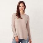 Women's Lc Lauren Conrad Chenille Lace-up Crewneck Sweater, Size: Medium, Multicolor