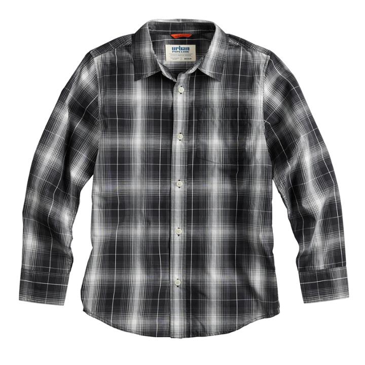 Boys 8-20 Urban Pipeline&reg; Plaid Button-down Shirt, Size: Small, Med Grey