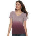 Women's Rock & Republic&reg; V-neck Boyfriend Tee, Size: Small, Drk Purple