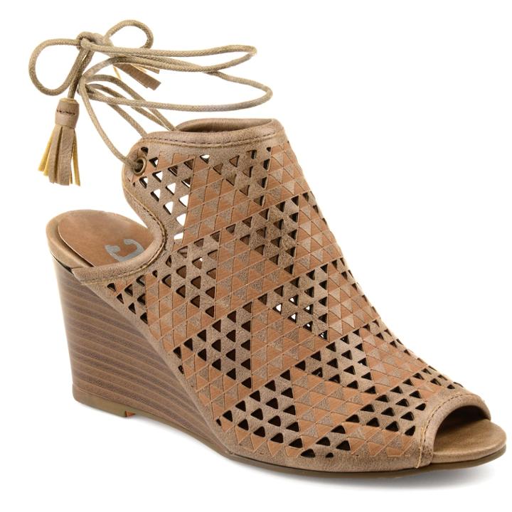Journee Collection Tandra Women's Wedge Sandals, Size: 5.5 Med, Med Beige