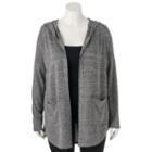 Juniors' Plus Size Mudd&reg; Hooded Cardigan, Teens, Size: 3xl, Grey Other