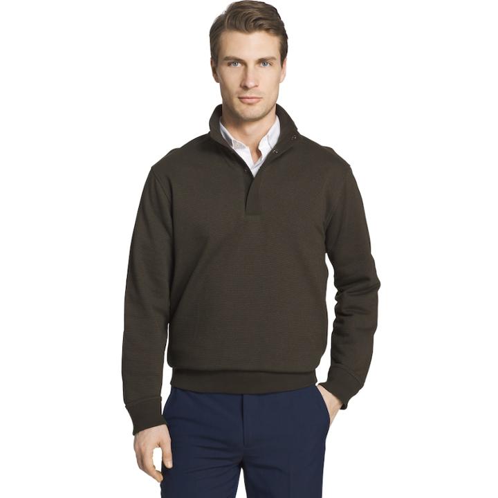 Men's Van Heusen Classic-fit Stretch Mockneck Pullover, Size: Medium, Green Oth