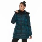 Women's Hfx Faux-fur Trimmed Puffer Jacket, Size: Xl, Med Green
