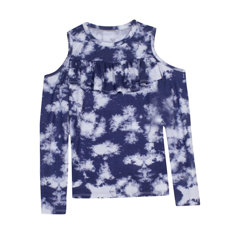 Plus Size Girls 7-16 Harper & Elliott Cold Shoulder Ruffle Chest Tee, Size: Xxl Plus, White