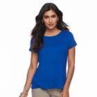 Petite Apt. 9&reg; Essential Crewneck Jersey Tee, Women's, Size: S Petite, Blue