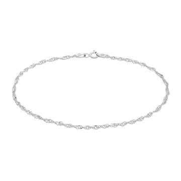 Sterling Summer Singapore Chain Anklet, Women's, Size: 9, Silver
