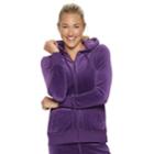 Women's Tek Gear&reg; Velour Jacket, Size: Xxl, Drk Purple