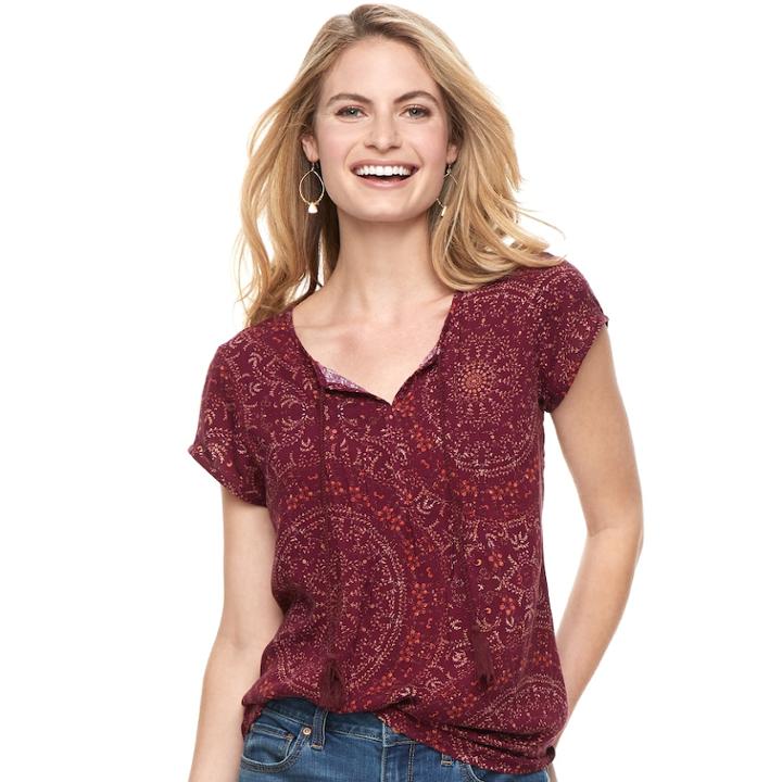 Women's Sonoma Goods For Life™ Pintuck Tee, Size: Small, Med Purple