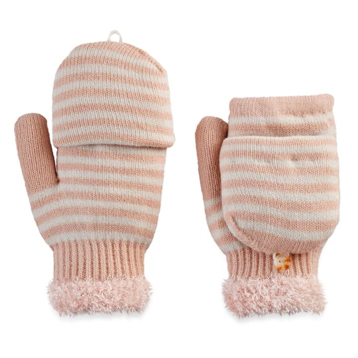 Sonoma Goods For Life&trade; Women's Striped Convertible Flip-top Mittens, Dark Pink