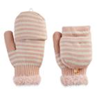 Sonoma Goods For Life&trade; Women's Striped Convertible Flip-top Mittens, Dark Pink