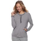 Women's Sonoma Goods For Life&trade; Pajamas: Cowlneck Banded-bottom Sweatshirt, Size: Xs, Dark Grey