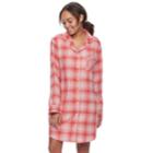 Women's Sonoma Goods For Life&trade; Pajamas: Button Down Flannel Sleep Shirt, Size: Large, Lt Orange