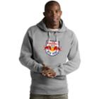 Men's Antigua New York Red Bulls Victory Logo Hoodie, Size: Small, Light Grey
