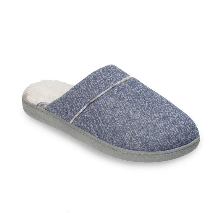 Dearfoams Women's Knit Scuff Slippers, Size: Large, Blue Other