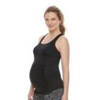 Maternity A:glow Mesh Ruched Tank, Women's, Size: M-mat, Black